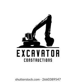 Silhueta do logotipo de construção de escavadora