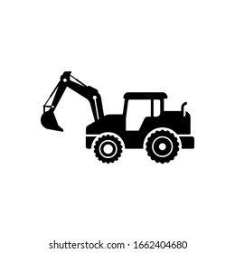 silhouette of excavator vector design. excavator icon sign symbol