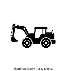 silhouette of excavator vector design. excavator icon sign symbol