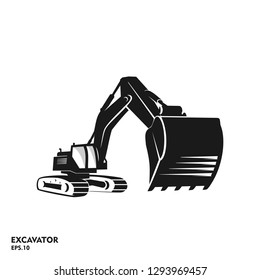 The Silhouette Excavator Vector Illustration