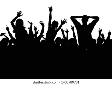 Silhouette of an excited party audience