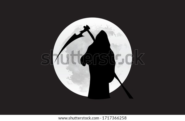 Silhouette Executioner Front Moon Vector Design Stock Vector (Royalty ...