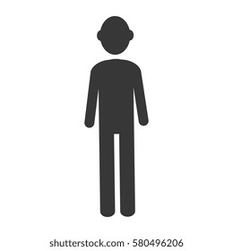 silhouette executive man icon flat