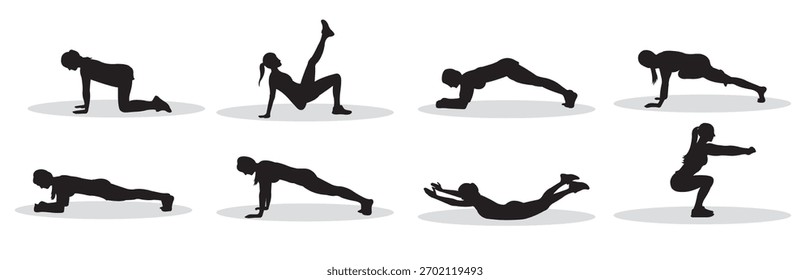 Silueta de Ilustración vectorial de ejercicio