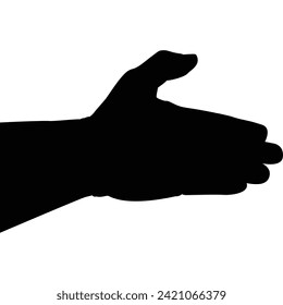A silhouette of an extended hand