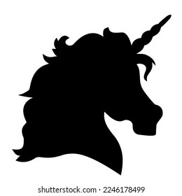 Silhouette of a fabulous unicorn on a white background
