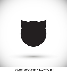 Silhouette Face Cat Vector Icon Isolated Stock Vector (Royalty Free ...