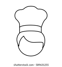 silhouette face chef with his hat icon, vector illustraction design