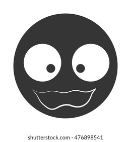 silhouette face emoticon scared silhouette isolated