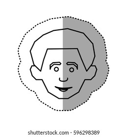silhouette face happy man icon, vector illustraction design image