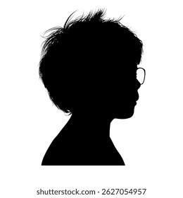 Silhouette of a boy’s face, isolated, side view – vector illustration