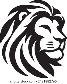 silhouette face of lion for digital and print