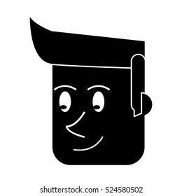 silhouette face man smiling design