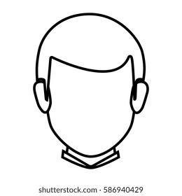 silhouette faceless front view man with hairstyle