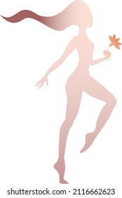  silhouette of a fairy, pixie, vector illustration