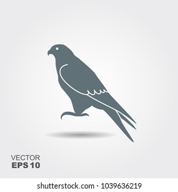 Silhouette Falcon Flat Vector Icon Shadow Stock Vector (Royalty Free ...