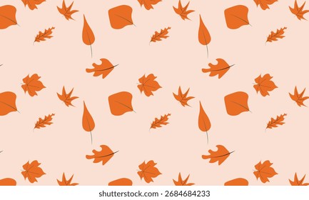 Silhouette fall leaf patterns feature various types of leaves, such as maple, oak, and elm, in plain, shadowy shapes without detail. This pattern creates a calming, artistic feel, perfect for autumn 