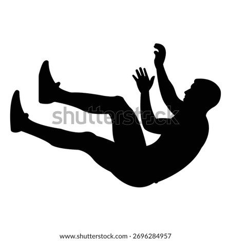 Silhouette of Falling Man Accident, Danger, Safety Risk, and Emergency Concept Illustration