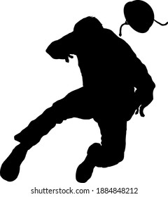 Silhouette of a falling man after being injured. Vector illustration.