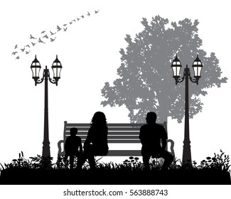 silhouette of family