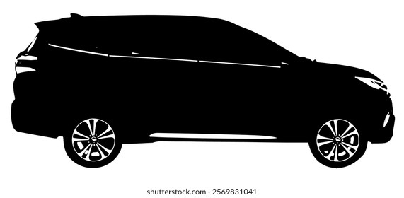 silhouette of a family car or minibus seen from a side view