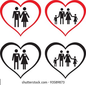 Silhouette family. Icon person, woman, man, kid, child, boy, girl, father, mother, parents symbol. People vector. Adults illustration.