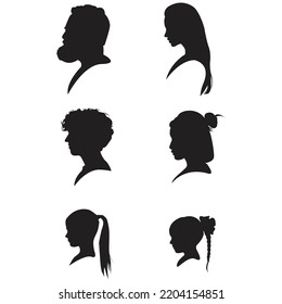 Silhouette Family Icon Set Vector