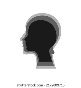  Silhouette Family icons head in profile on an isolated background.Default avatar profile icon.EPS10.