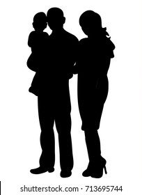  silhouette of a family, isolated