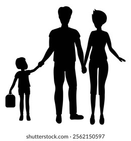 Silhouette of a Family Standing Together