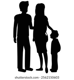 Silhouette of a Family Standing Together