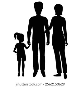 Silhouette of a Family Standing Together