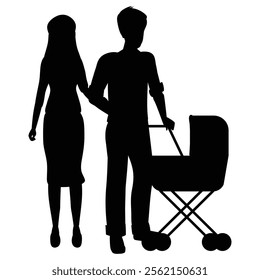 Silhouette of a Family Standing Together