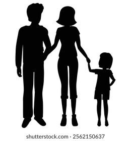 Silhouette of a Family Standing Together