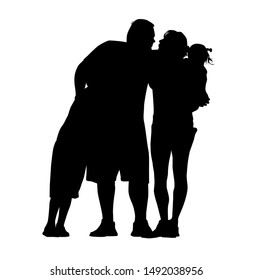 The silhouette of the family together. Vector illustration