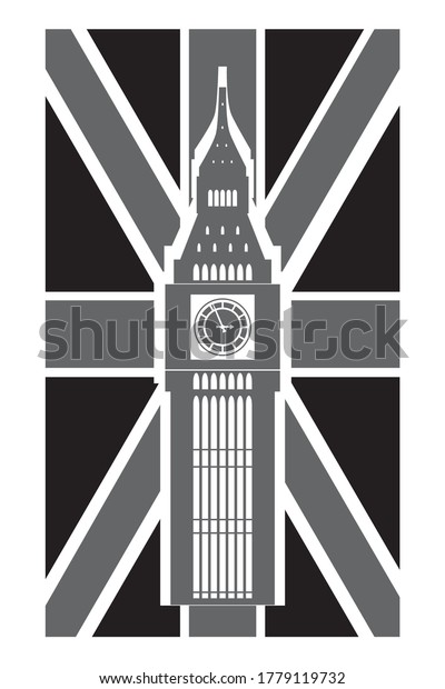 Silhouette Famous Big Ben Clock On Stock Vector (Royalty Free ...