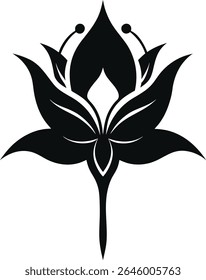 silhueta de uma flor de fantasia com decorativo