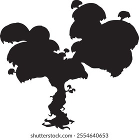 silhouette fantasy tree - vector illustraion