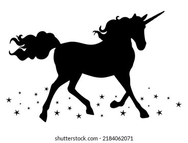 Silhouette of a fantasy unicorn