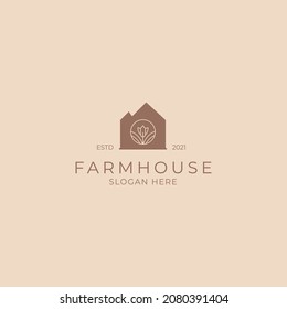 Silhouette of Farm house Agriculture logo design
