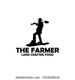 silhouette of a farmer. farmer design vector