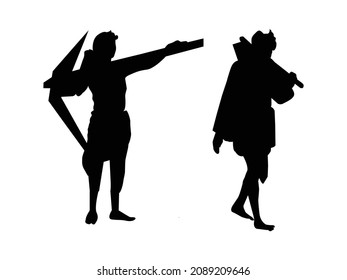 silhouette farmer shape vector design