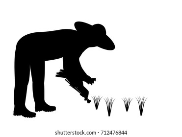 Silhouette farmer shape vector design