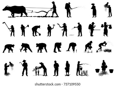 Silhouette Farmer Shape Vector Design