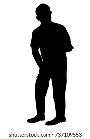 silhouette farmer shape vector design