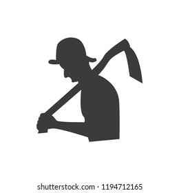 silhouette farmers logo icon design template vector