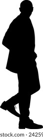 Silhouette of fashion businessman vector