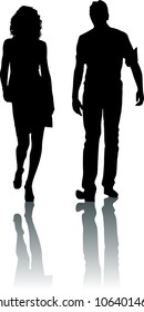 Silhouette fashion couple