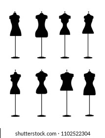 Silhouette of Fashion Dress Forms  - Vector Set of Mannequins for Different Body Types
