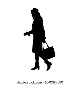 Silhouette of fashion girl.